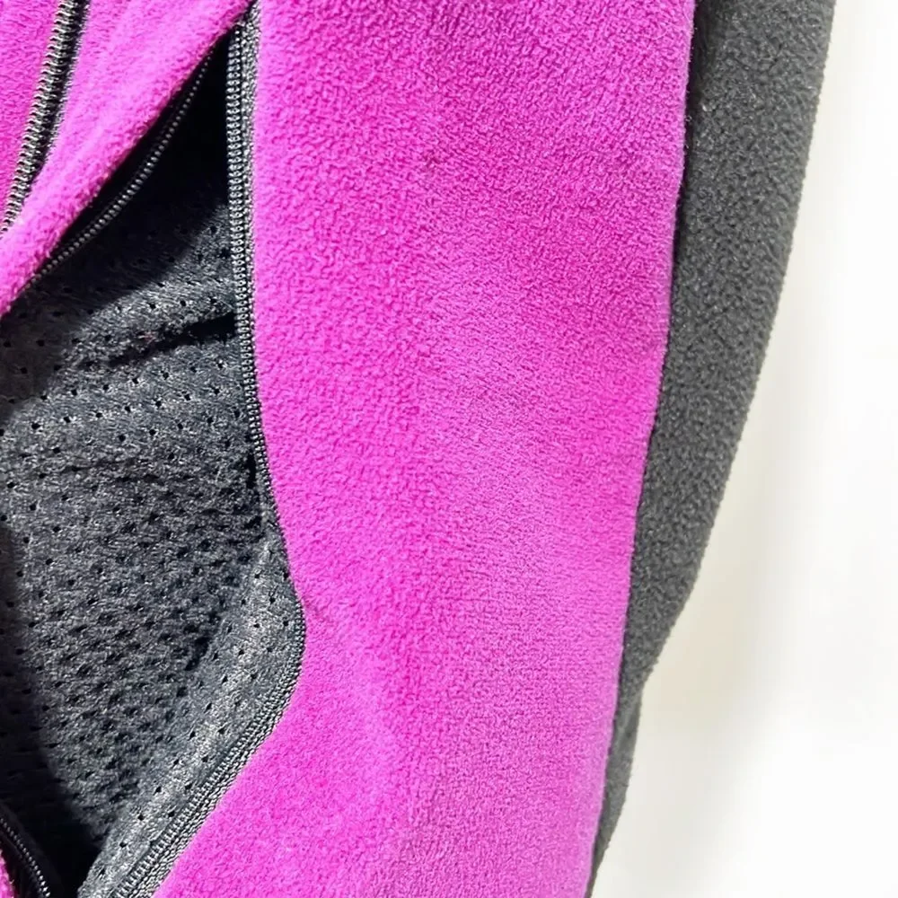 L.L. Bean Purple and Black Colorblock Fleece Vest Medium